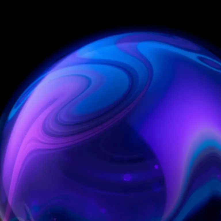 Glossy blue and violet abstract sphere